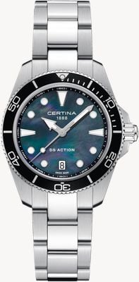 Certina DS Action Quartz (34.5mm) Blue Mother-of-Pearl Dial / Stainless Steel Bracelet C0482101112100