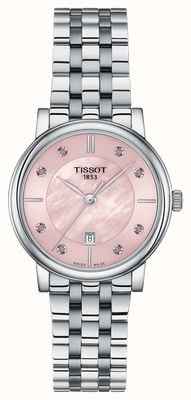 Tissot Carson premium lady (30 mm) mostrador em madrepérola rosa / pulseira em aço inoxidável T1222101115900