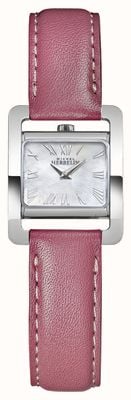 Herbelin V avenue (22,5mm) mostrador madrepérola / pulseira de couro rosa 17037/09ROZ