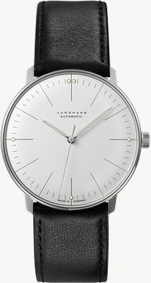 Junghans Herren Max Bill Automatik schwarzes Lederband Saphir 27/3501.02