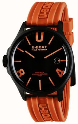U-Boat Darkmoon pvd（44mm）黑色和橙色曲线表盘/橙色硅胶表带 9538/A