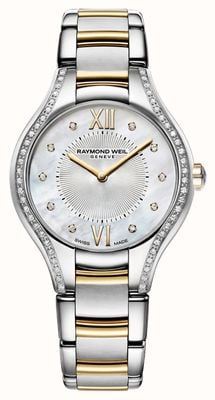Raymond Weil Noemia ダイヤモンド クォーツ (24mm) マザーオブパール文字盤 / ツートン ステンレススチール ブレスレット ウォッチ 5124-SPS-00985