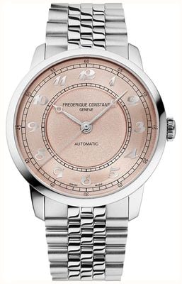 Frederique Constant Classics Premier Automatik (38,5 mm) lachsfarbenes Zifferblatt / Edelstahlarmband FC-301SAL3B6B
