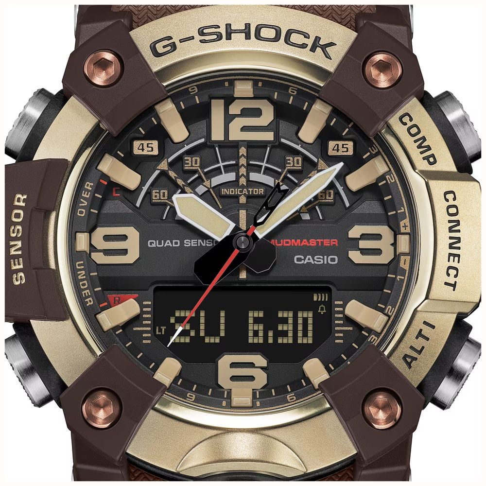Casio G-Shock Mudmaster MASTER IN HORIZON GOLD (51.3mm) Black Dial / Brown Resin Band Watch GG-B100XMH-5AER - vista alternativa 5