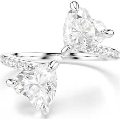 Swarovski Mesmera Open Ring Heart Cut, Pavé, White, Rhodium Plated 5705591