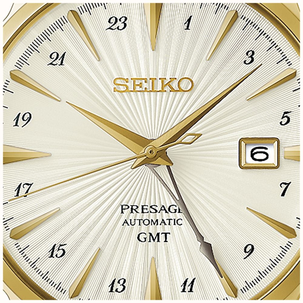 Seiko Presage Cocktail Time ‘Daiquiri’ GMT (40.5mm) Cream Dial / Gold PVD Stainless Steel Bracelet Watch HCB004J1 - autre vue 3