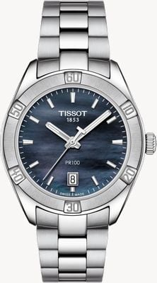Tissot Femme pr 100 sport chic 36mm bleu acier inoxydable T1019101112100