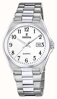 Festina maschile | quadrante bianco | orologio in acciaio inossidabile F20552/1