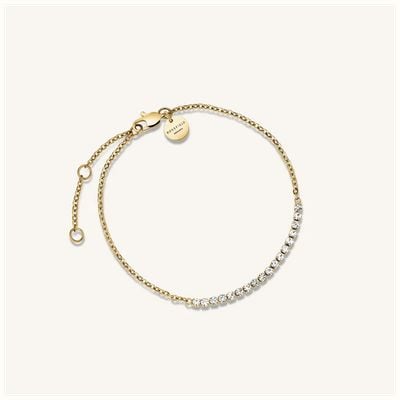 Rosefield Jewellery Tennis Crystal Clear Gold Bracelet JBTCG-J904