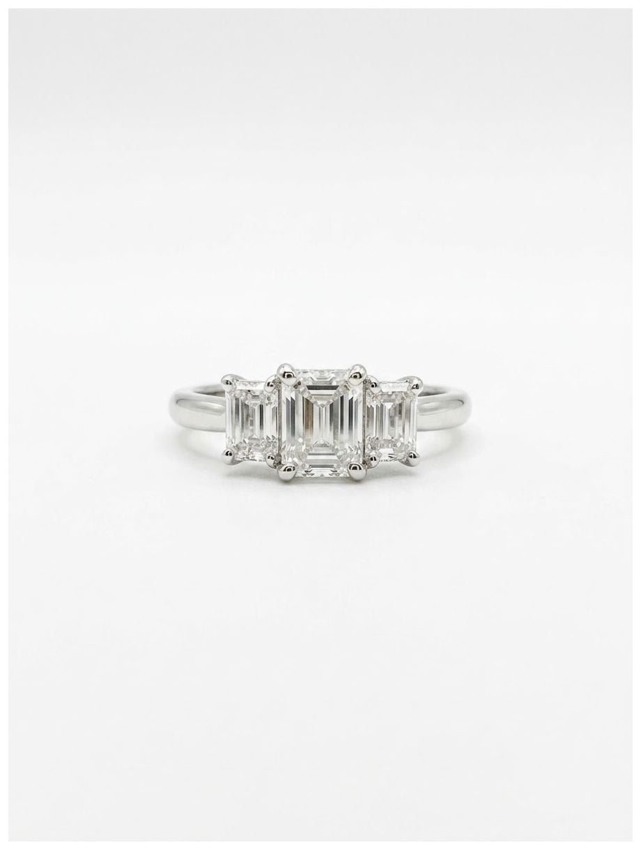 James Moore & Co 1.03ct Emerald Natural Diamond Platinum Jewellery