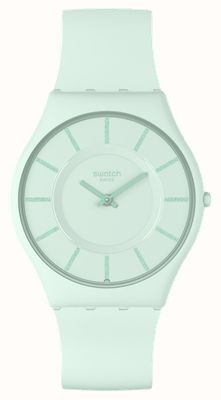 Swatch Turquoise licht turquoise wijzerplaat / turquoise siliconen band SS08G107