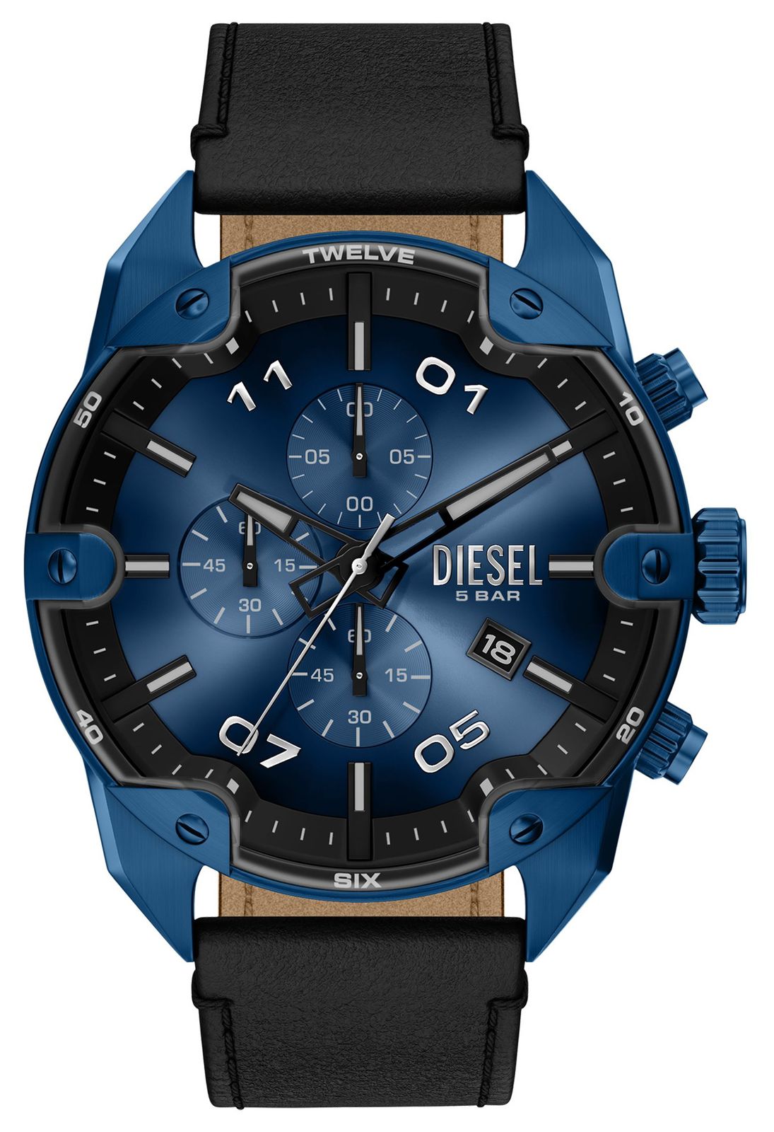 Diesel Chronographe Ã  pointes (48 mm), cadran bleu dÃ©grad montre-image-207044