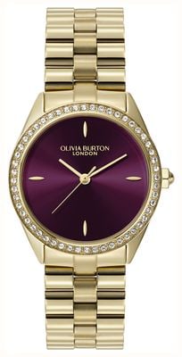 Olivia Burton Analoog Quartz horloge voor dames met zilveren leren