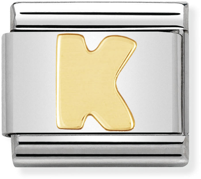 Nomination Classic Letter K 18ct Gold & Steel Charm 030101/11