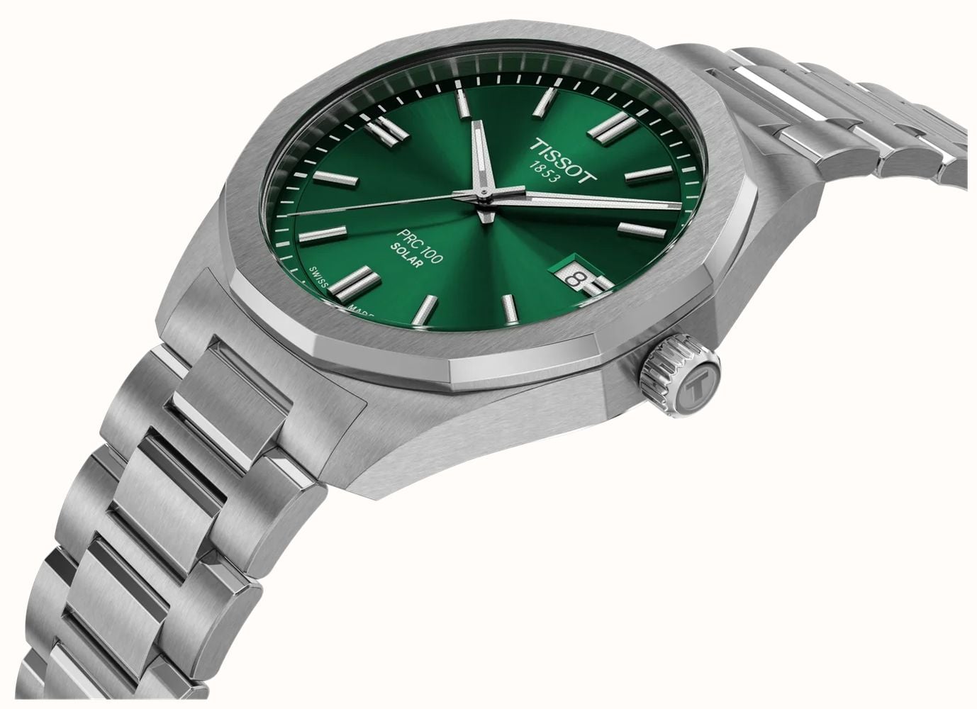Tissot PRC 100 Solar (39mm) Green Sunray Dial / Stainless Steel Bracelet T1514221109100 - 別ビュー 2