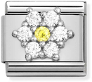 Nomination Composable CL SYMBOLS Steel Cz And Silver 925 RICH WHITE And YELLOW Flower 330322/01