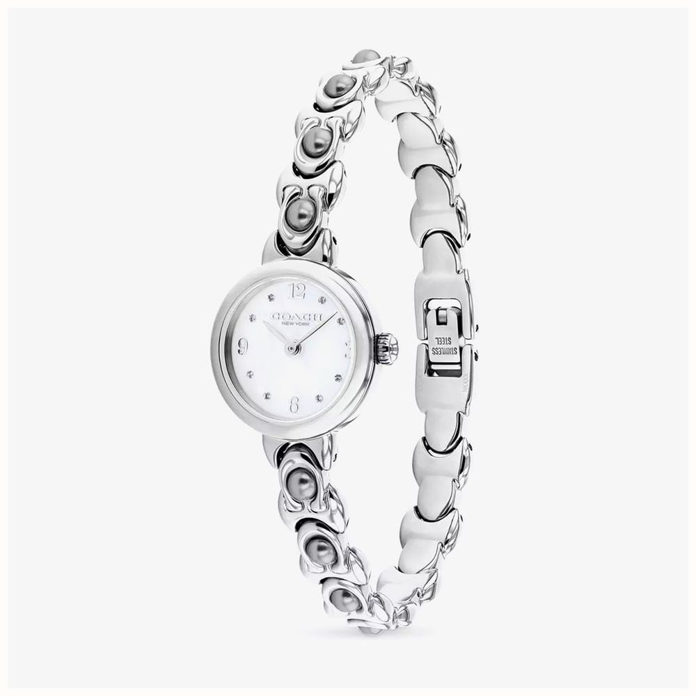 Coach Ladies Iris Mother of Pearl Dial Pearl Bracelet Watch 14504698 - vista alternativa 2