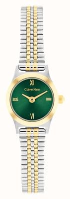 Calvin Klein CK CONTEMPORARY Two-Hand Quartz (18mm) Green Dial / Two-Tone Stainless Steel Bracelet 25100202