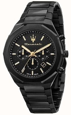 Maserati 男士风格 |黑色计时表盘|黑色不锈钢手链 R8873642005