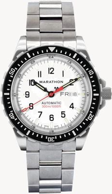 Marathon Arctic editie jdd jumbo dag/datum automatisch (46 mm) witte wijzerplaat / roestvrijstalen armband WW194021SS-0509