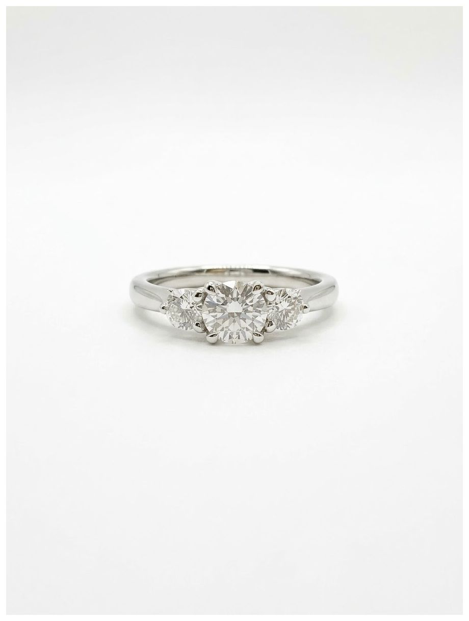 GEMEX 0.52ct Round Brilliant Natural Diamond Platinum Jewellery