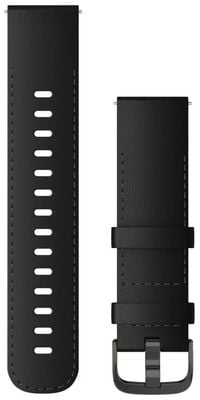 Garmin Quick Release Bands (22mm) Black Leather With Brushed Slate Hardware 010-12932-63