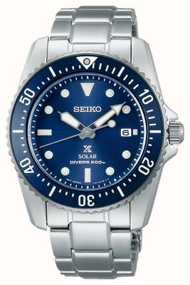 Seiko Prospex compacto relógio solar de 38,5 mm com mostrador azul SNE585P1