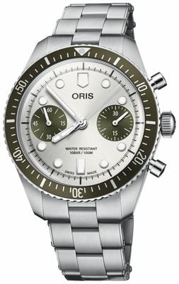 ORIS Divers Sixty-Five Chronograph (40mm) Sunray Silver Dial / Stainless Steel Bracelet 01 771 7791 4051-07 8 20 18