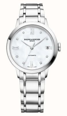 Baume & Mercier Classima diamant automatique (34 mm) cadran en nacre / bracelet en acier inoxydable M0A10496