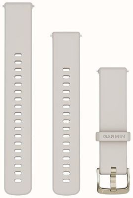 Garmin Snelsluitbanden (18 mm) ivoorkleurige siliconen zachte gouden hardware 010-13256-04