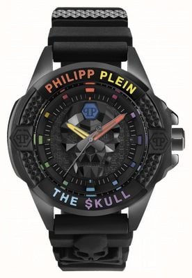 Philipp Plein Il quadrante nero conico alto $kull / cinturino nero PWAAA0621