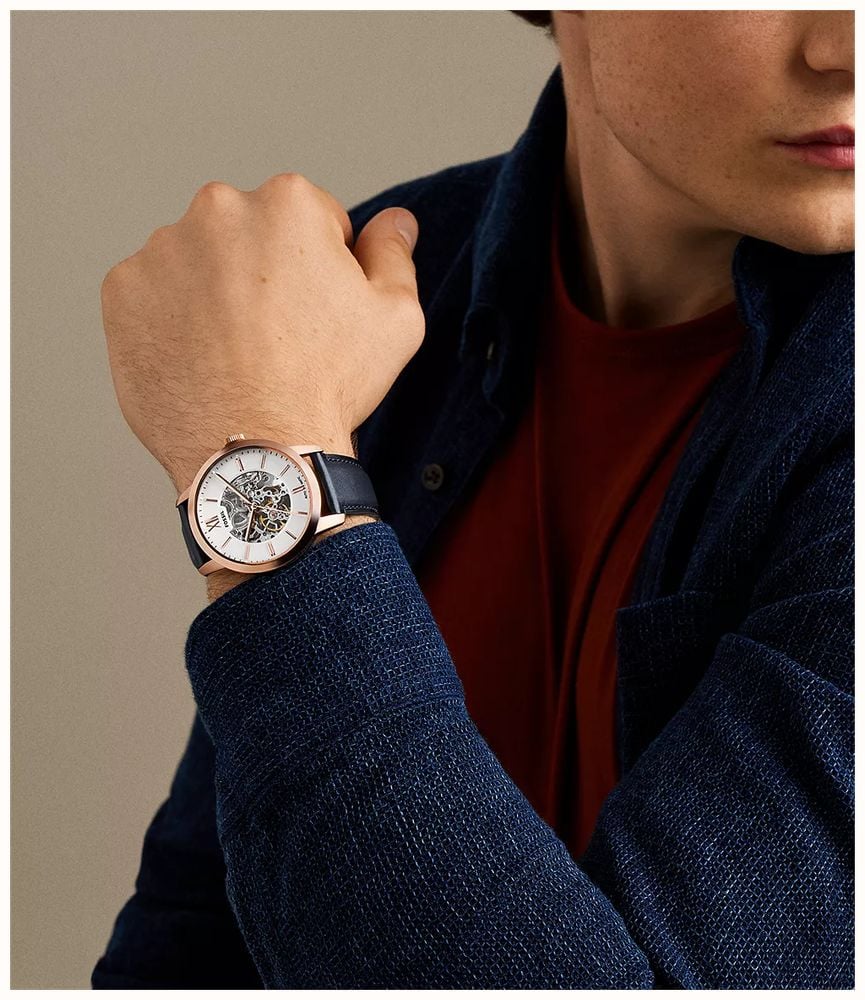 Fossil Townsman 44 mm Automatic Navy Leather ME3293 - alternate view 4
