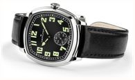 Hamilton American Classic Cushion Mechanical (34mm) Black Sunray Dial / Black Leather Strap Watch H36129730 - alternative Ansicht 2