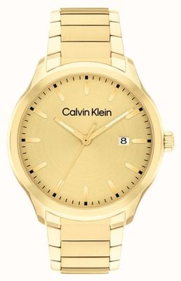 Calvin Klein Definisci quadrante oro da uomo (43 mm) / cinturino in acciaio inossidabile oro 25200349