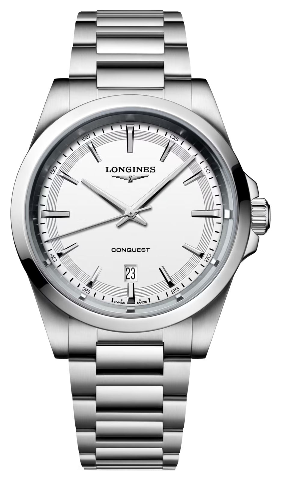 LONGINES Conquest Ã  quartz (41 mm), cadran blanc montre