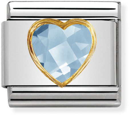 Nomination Classic Heart 18ct Gold & Steel Charm 030610/006