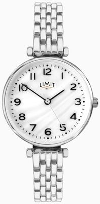 Limit Montre à quartz classique (30 mm), cadran en nacre et bracelet à maillons argentés 6496