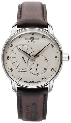 Zeppelin Captain's Line Small-Seconds Automatic (42mm) Beige Night Glow Dial / Brown Leather Strap 8662-5