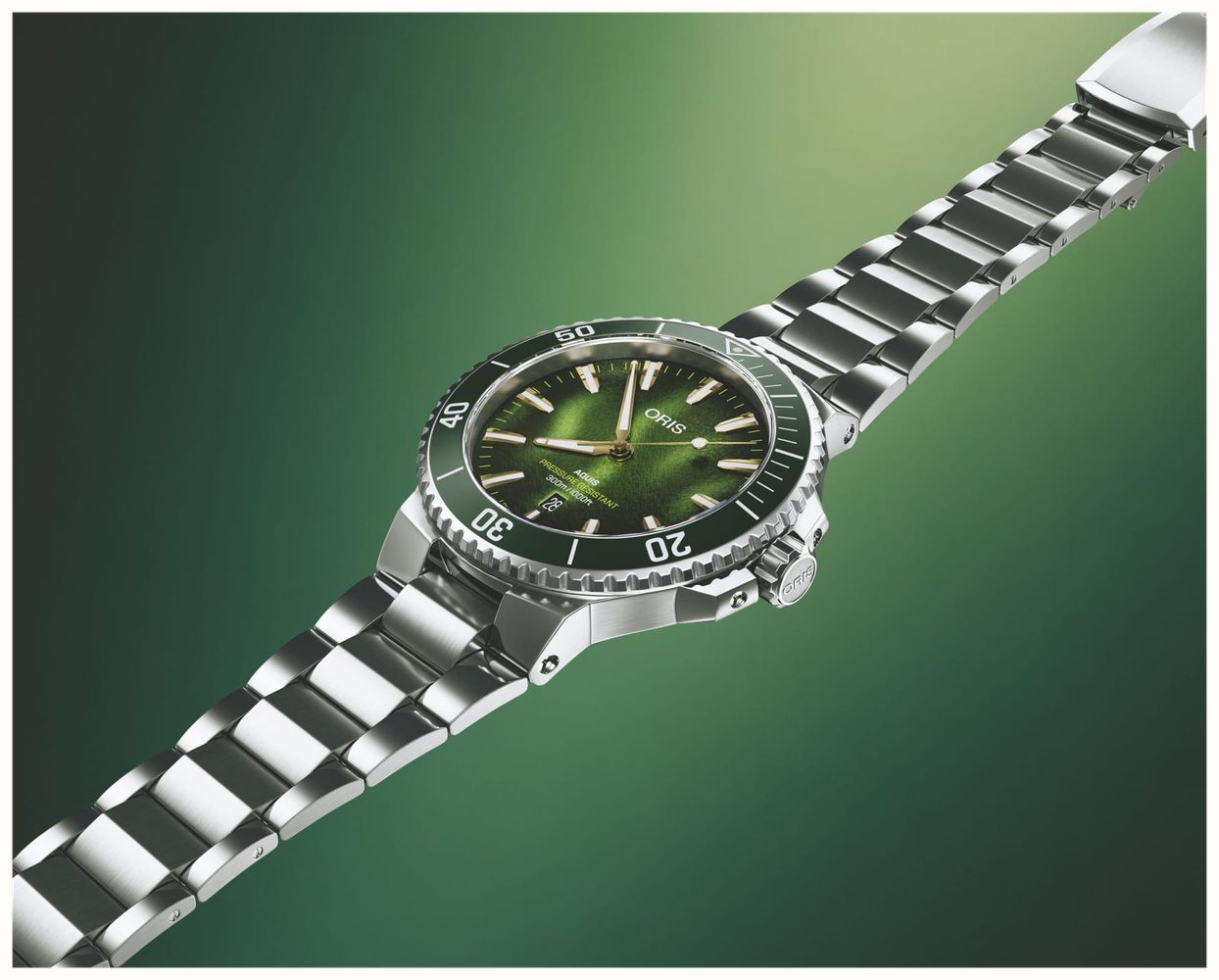 ORIS Aquis Date Kelp Forest Limited Edition (41.5mm) Ocean Green 3D Dial / Stainless Steel Bracelet 01 733 7787 4187-SET - vista alternativa 9