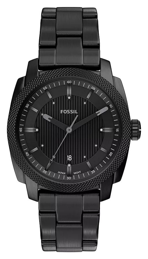 Fossil Machine 41 mm trois aiguilles date acier montre