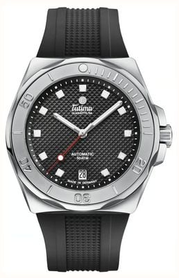 Tutima Glashütte M2 Seven Seas S Automatik (40 mm) matt-schwarzes Dekorzifferblatt / schwarzes FKM-Kautschukarmband 6156-21