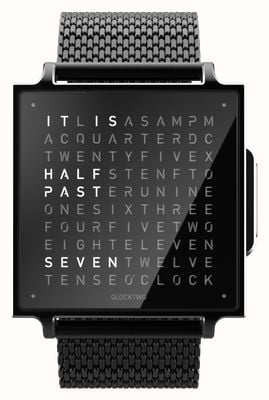 QLOCKTWO W ブラック スチール - 英語表記 (38mm) ブラックダイヤル / ブラック DLC ステンレススチールブレスレット QW38EN6BLBMBLN