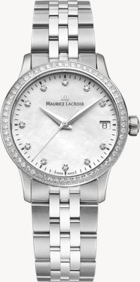 Maurice Lacroix 1975年製 クォーツ ダイヤモンド（33mm） マザーオブパール文字盤 / ステンレススチールブレスレット 751006-SD502-170-1