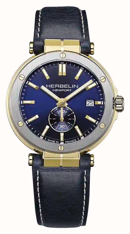 Herbelin Newport Quartz Blue Dial Blue Leather Strap