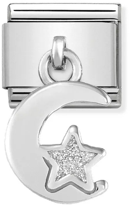 Nomination Classic Moon Sterling Silver & Steel Enamel Charm 331805/05