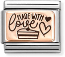 Nomination Classic Bonded Rose Gold Made with Love Cake Charm 430111/24
