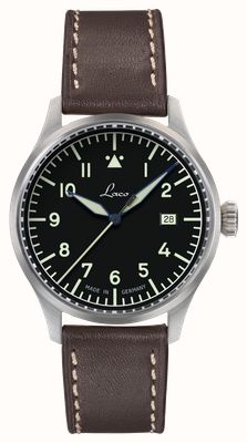 Laco Stuttgart PRO Automatic (40mm) Black Dial / Dark Brown Leather Strap 862141-FPA-40-U-E-X-A-E-U-H-L-A-R