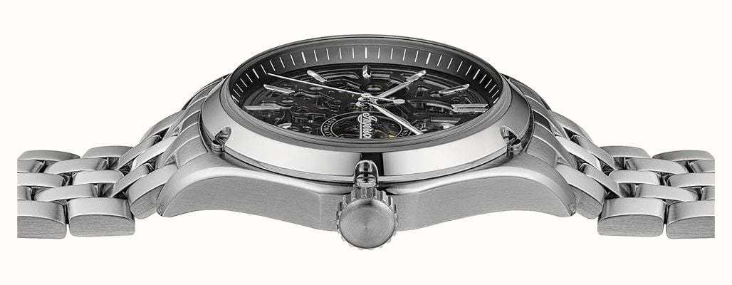 Ingersoll THE WHISTLE Automatic (43mm) Black Skeleton Dial / Stainless Steel Bracelet I18201 - vista alternativa 3