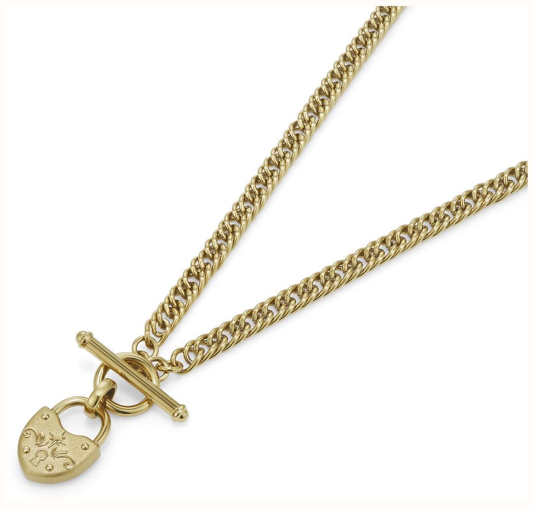 Olivia Burton Lock Heart Gold Plated Toggle Necklace 24100630 - vista alternativa 3