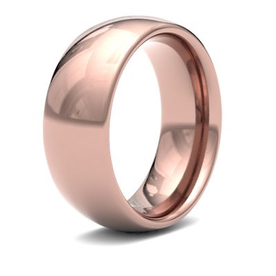 James Moore Wedding Rings | 9ct Rose Gold | 8mm | Heavy | Traditional Court | AG_8LHC-9R